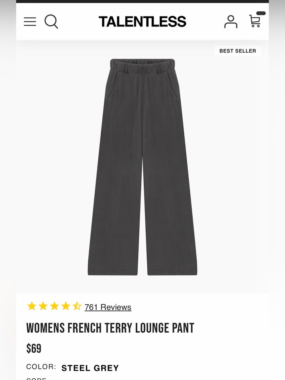 TALENTLESS Women’s French Terry Lounge  Pant